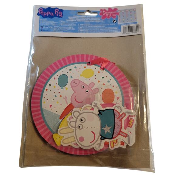 Peppa Pig Party Decor Kit Scene Setters Banner Swirl Hanging Props 31pc Bundle - Picture 8 of 16